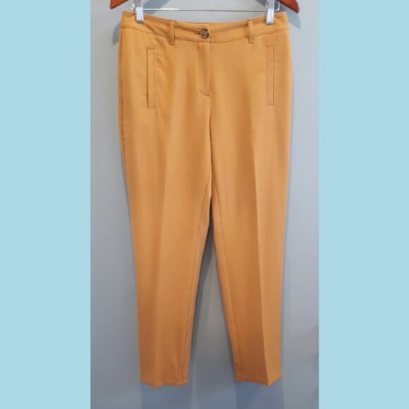 Chicos Slim Tapered Ankle Pants Mustard Yellow Cropped Trousers Womens Size XS - Picture 2 of 10